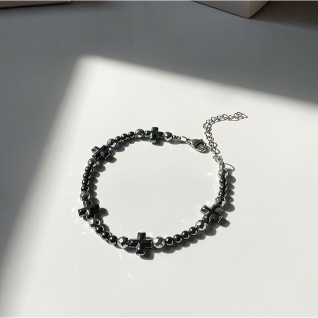 Vòng tay Black Stone Cross 1337