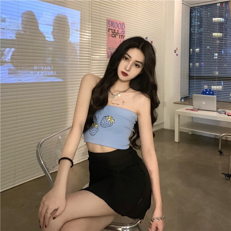 {HCM / CÓ SẴN} ÁO ỐNG CÚP NGỰC QUẢ DÂU THỜI TRANG ULZZANG CHO NỮ SEXY