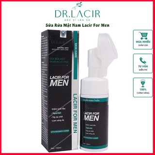 Sữa Rửa Mặt Nam Lacir For Men Thương Hiệu Dr.Lacir Có Đầu Cọ Sillicon Sạch Gấp 10 lần 150ml