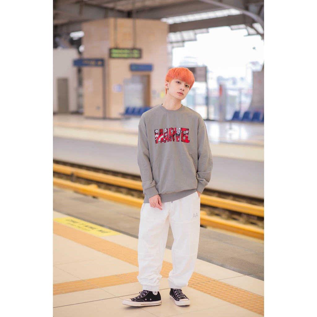 Áo Sweatshirt Nỉ Không Mũ Nam BOO Dáng Rộng In Graphic Marvel | BigBuy360 - bigbuy360.vn