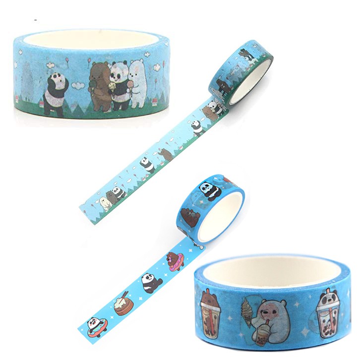 Băng keo dính trang trí washi tape hình anh em gấu We Bare Bears Chúng tôi đơn giản là gấu