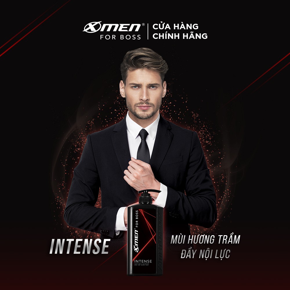 Dầu gội nước hoa X-Men For Boss Intense 650g - Mùi hương trầm đầy nội lực