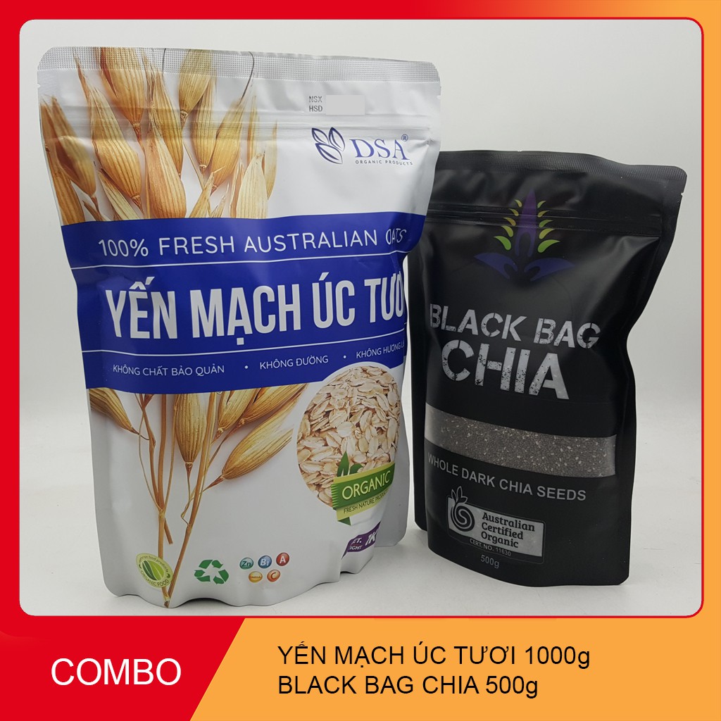 [Tặng 1 Gói Black Chia] 1Kg Yến Mạch Úc Tươi Hỗ Trợ Giảm Cân