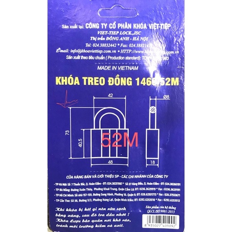 [chính hãng] Khoá treo đồng Việt Tiệp các loại - Bảo hành 2 năm