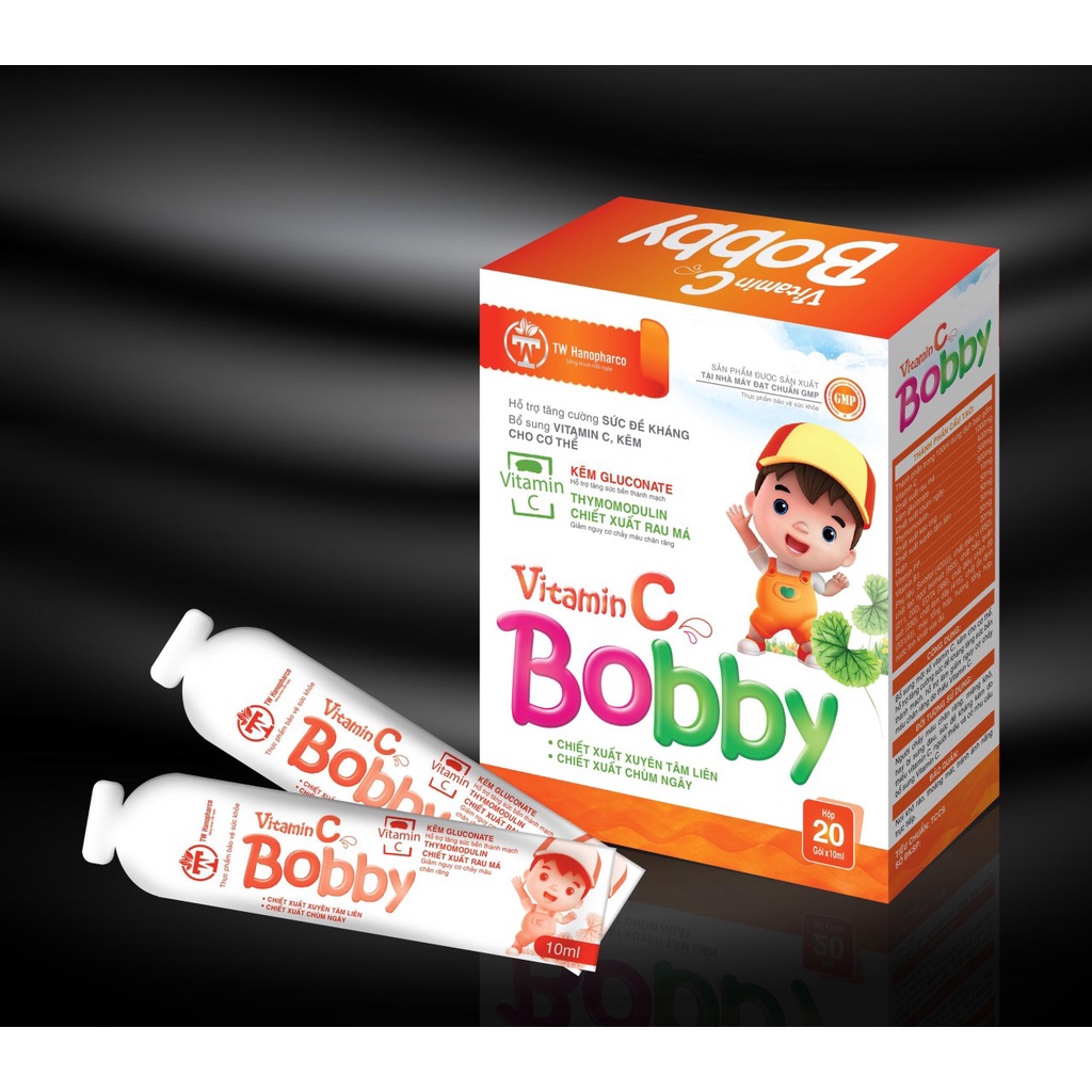 Vitamin C và Kẽm cho bé - VITAMIN C BOBBY-  tăng sức đề kháng cho trẻ ( hộp 20 gói*10ml, chính hãng
