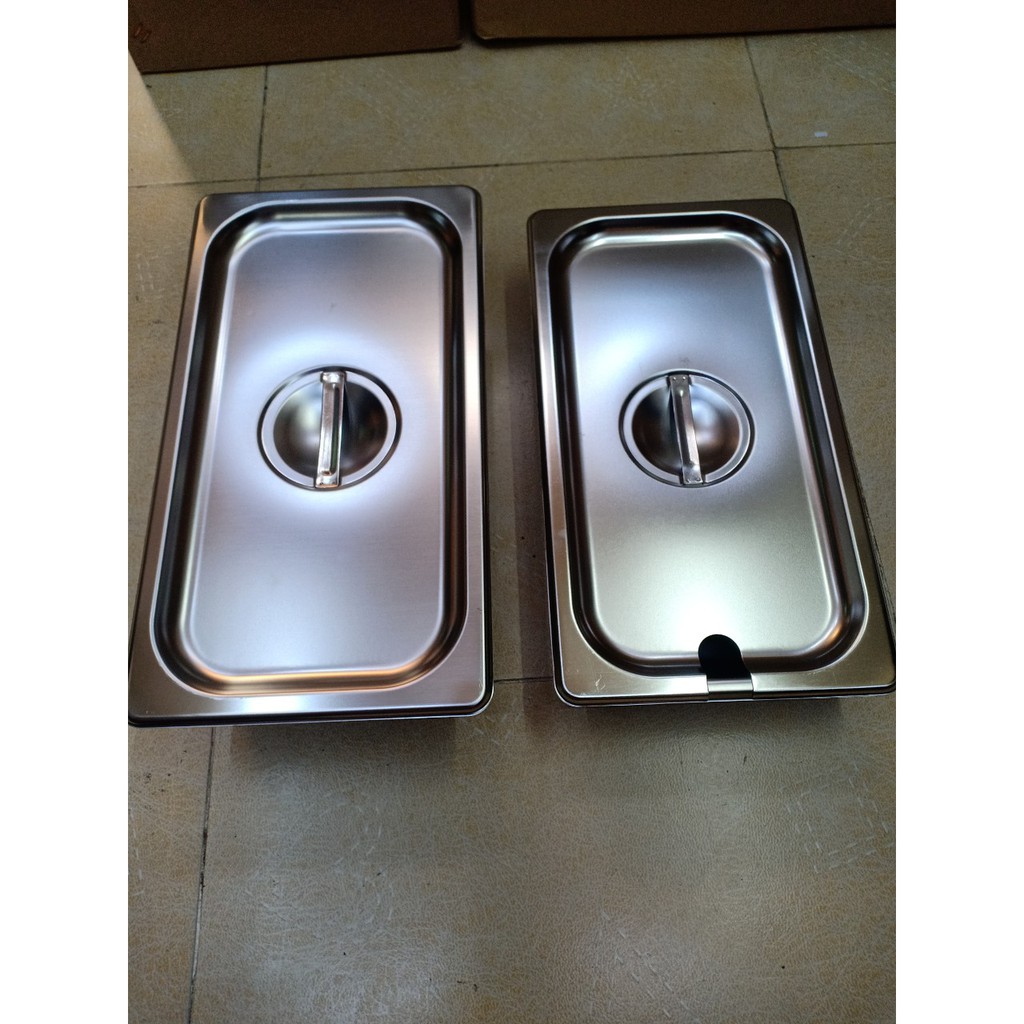 Khay Inox Đựng Thạch Topping Đựng Thực Phẩm Đựng Kem GN 1/3