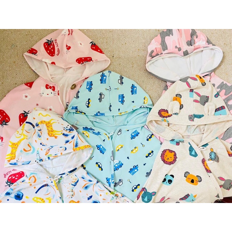 Áo choàng trẻ em cánh dơi chống Nắng Gió [Hàng cao cấp] - Đủ size 0-6 tuổi | Vải cotton xuất dư thoáng mát thấm mồ hôi