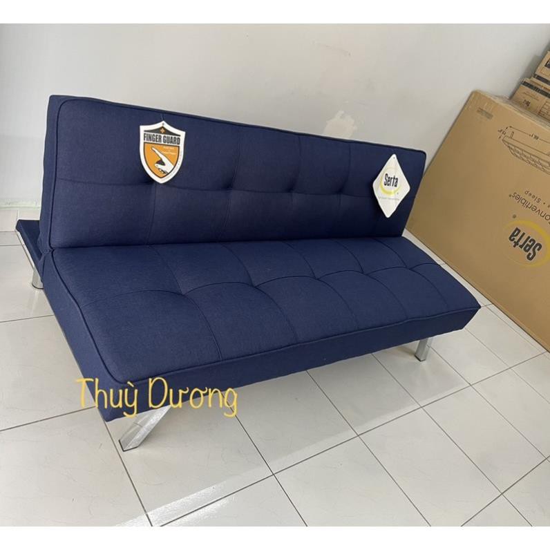 Sofa Bed - Sô pha Giường bọc vải bố màu xanh Navy dài 1m7