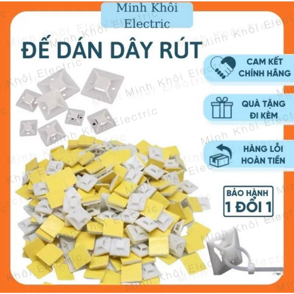 Đế Dán Dây Rút Cố Định Dây Điện, miếng dán giữ dây điện, gối đỡ lạt nhựa
