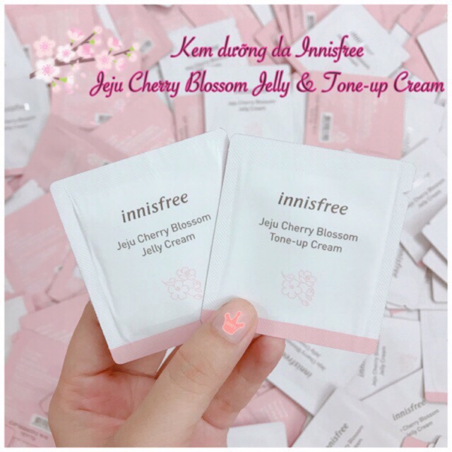 SAMPLE KEM DƯỠNG TRẮNG INNISFREE JEJU CHERRY BLOSSOM JELLY &amp; TONE-UP CREAM