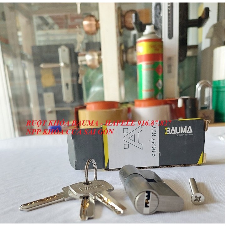 RUỘT KHÓA BAUMA HAFELE 916.87.827 RUỘT KHÓA ĐẦU 2 ĐẦU CHÌA DÀI 70MM