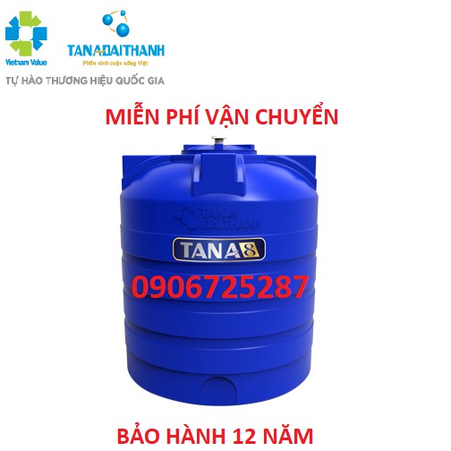 Bồn nước nhựa Tân Á 8 đứng, bảo hành 15 năm