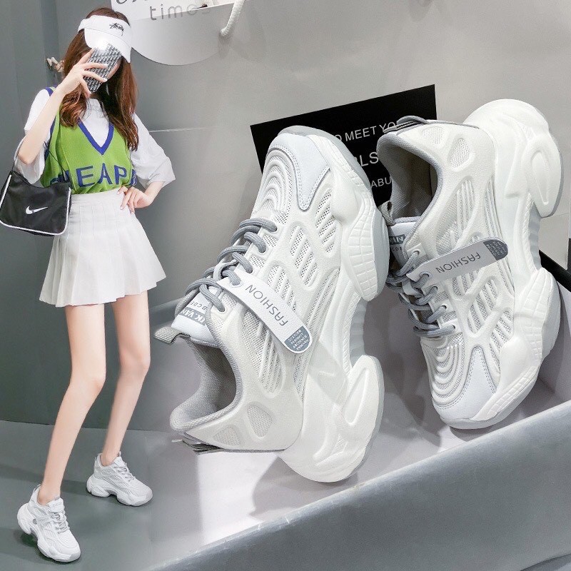 ( 2 MÀU ) Giày nữ thể thao đế độn yoyu mới hàng nhập cục đẹp