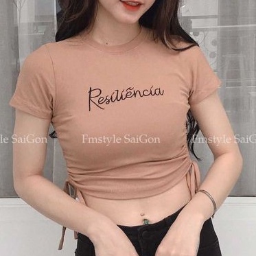 Áo Croptop Rút Bên Thêu Loại 1 Siêu Cao Cấp G19-1