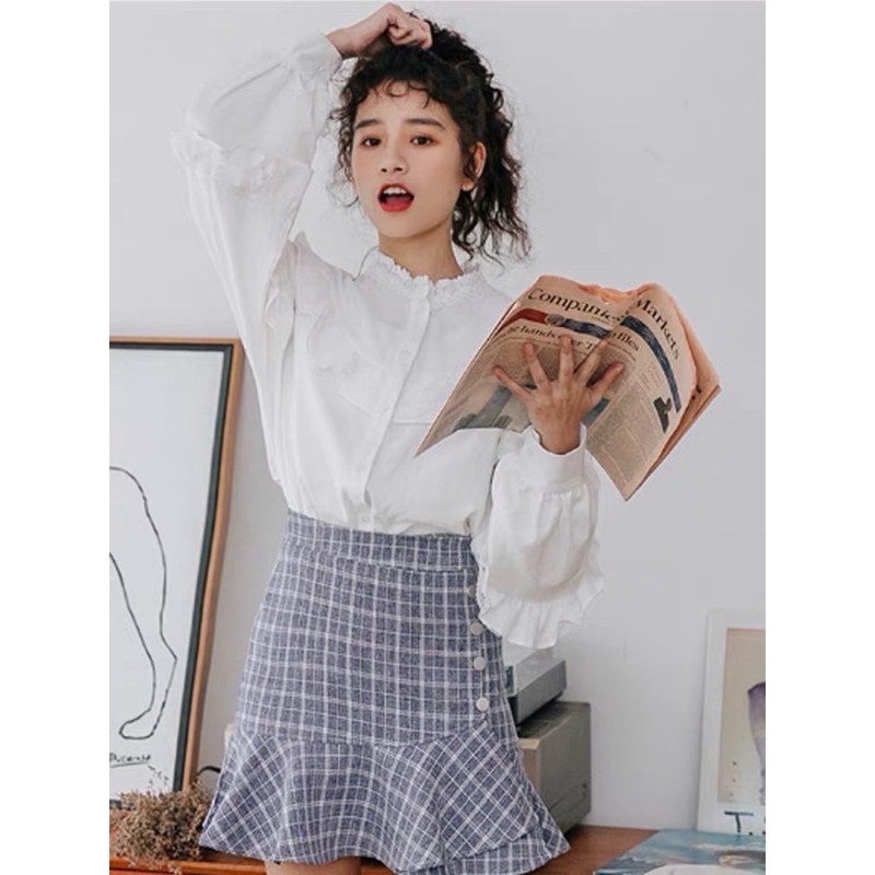 [Tặng Kèm Xả Vải] Áo babydoll tiểu thư bèo phong cách Hàn Quốc | WebRaoVat - webraovat.net.vn