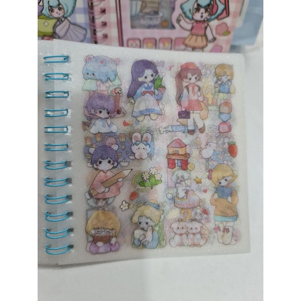 Sổ lò xo sticker 10 trang (có thể dùng làm sổ lưu trữ), size 11cm