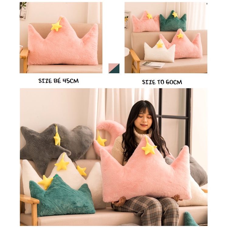 Order | Set 5 gối sofa phong cách bắc âu: mặt trăng, ngôi sao, trái tim, vương miện, tam giác
