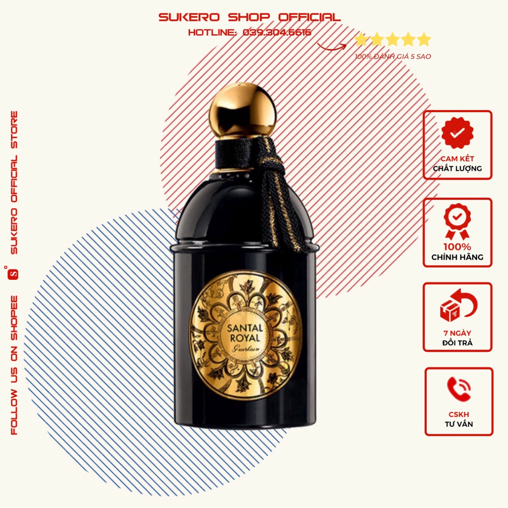 Mẫu thử nước hoa unisex guerlain santal royal 10ml dạng xịt.