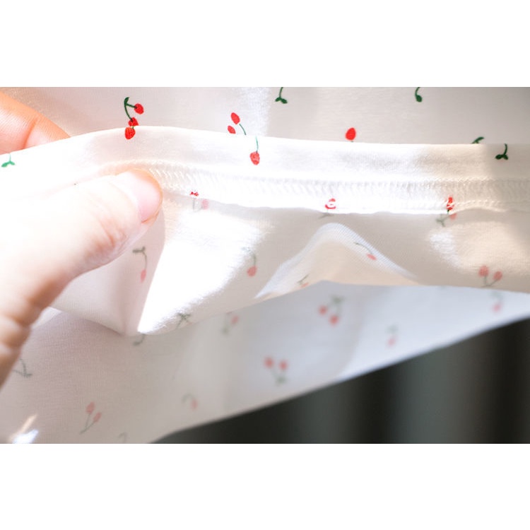 Áo Thun Tay Ngắn Cổ Búp Bê In Hình Quả Cherry Dễ Thương Dành Cho Bé Gái 1-6 Tuổi