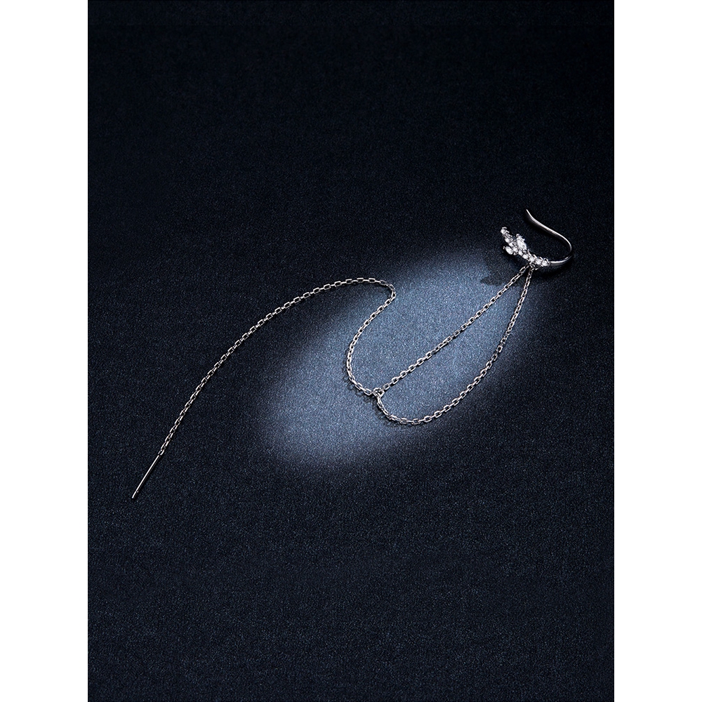 BAMOER 1 Bông Tai bạc 925 DạNg Tua Rua Hai Lớp BSE363