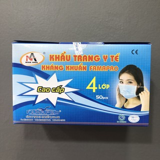 Hộp 50 khẩu trang y tế 4 lớp kháng khuẩn FAMAPRO Nam Anh nhiều màu, nhiều loại