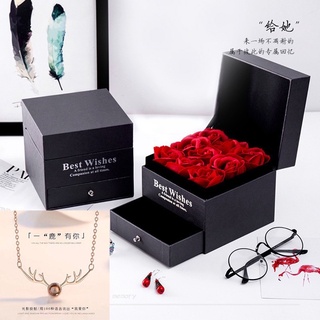 Hộp Hoa Hồng sáp thơm làm quà tặng có thể đựng son,đựng trang sức, quà tăng 20/10, 8/3, noel, valentine, 20/11...