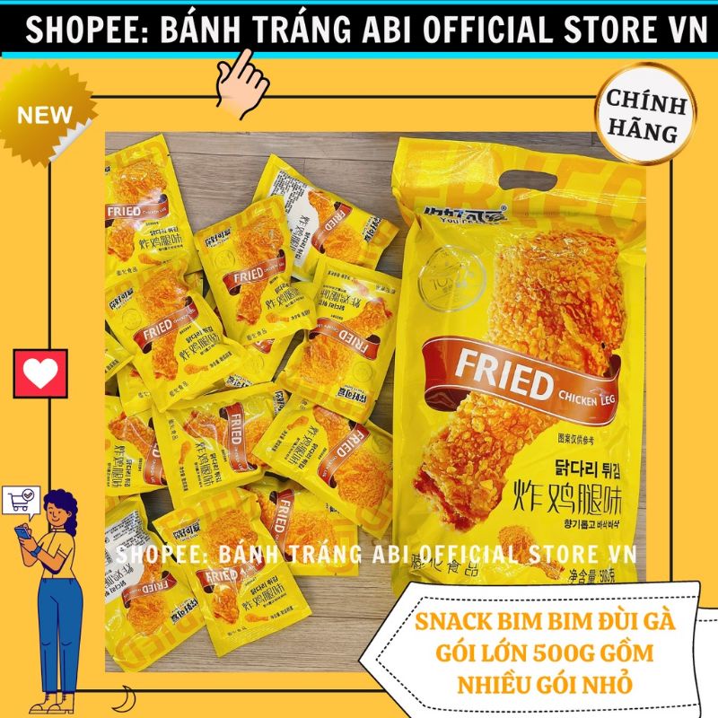 1 gói bim bim đùi gà mới sieu to khổng lồ 500g / 43k