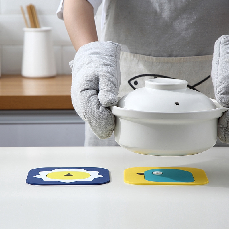 Miếng lót Silicon cách nhiệt đa năng phong cách Bắc Âu tiện lợi cho nhà bếp