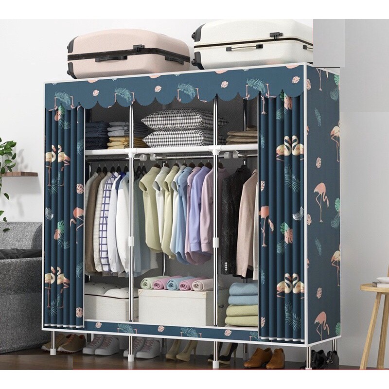 tủ vải KHUNG SẮT TO 3 buồng
