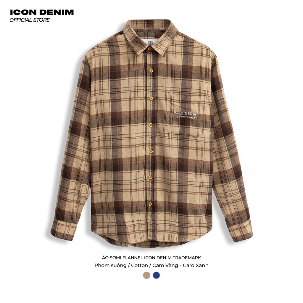 Áo Sơ Mi Nam ICON DENIM Tay Dài Kiểu Flannel Trademark