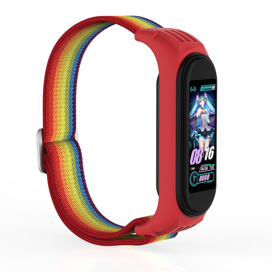 Dây đeo sợi nylon thay thế cho đồng hồ thông minh Xiaomi Mi Band 6 5 4 3