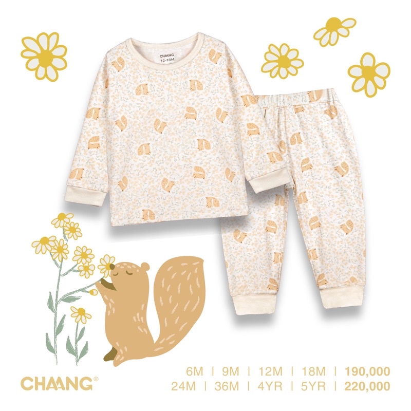 [ CHAANG 2022- AUTUMN PARK] Bộ quần áo dài tay cúc vai cho bé từ 3 tháng đến 5 tuổi