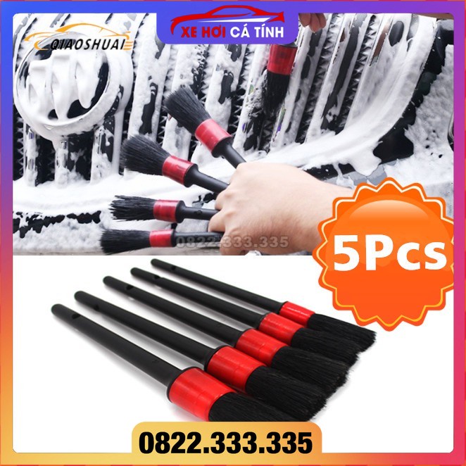 [⚡FLASH SALE⚡] Bộ 5 cọ vệ sinh chi tiết nhỏ trên xe hơi làm sạch máy điều hòa không khí trong xe tiện dụng