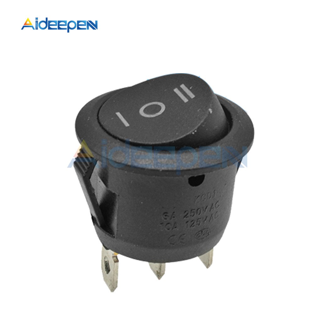 Bộ 5 Công Tắc On-Off On Off Chống Nước Ac 6a / 250v Kcd1 2pin 3pin 4pin 20mm Cho Bảng Điều Khiển Xe Hơi / Tàu Thuyền