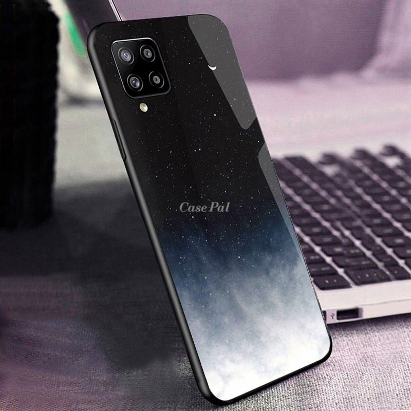 Ốp Lưng Tích Hợp Kính Cường Lực Họa Tiết Bầu Trời Sao Cho Samsung Galaxy A12 | BigBuy360 - bigbuy360.vn