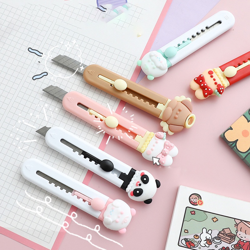 Dao Rọc Giấy Cute, Dao Rọc Giấy Mini Đầu Thú Dễ Thương, Văn Phòng Phẩm Xinh Xắn