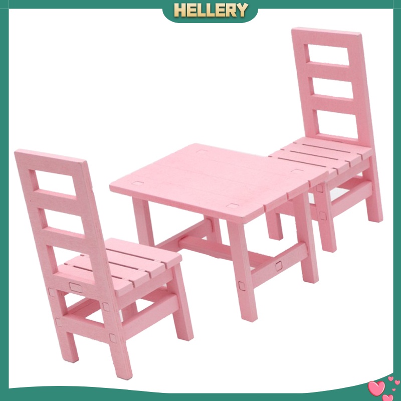 Bàn Ăn 2 Ghế Màu Trắng Tỉ Lệ 1 / 6 Trang Trí Nhà Búp Bê