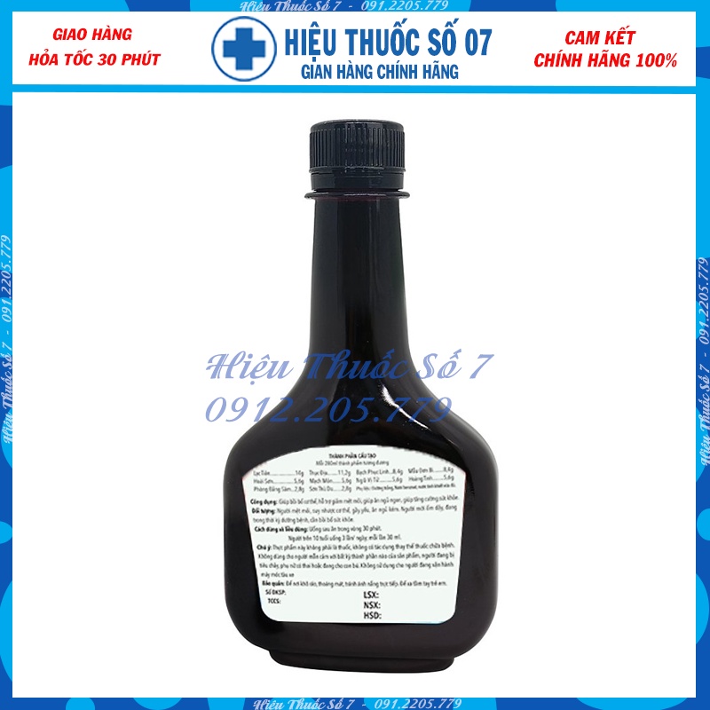 Bát tiên Bình Đông chai 280ml - Giúp bồi bổ cơ thể, tăng cường sức khỏe ăn ngon và ngủ sâu giấc