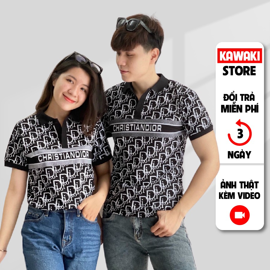 Áo thun nam nữ POLO  vải cá sấu cotton cao cấp ngắn tay in hoa vặn CAO CẤP - TT20 | BigBuy360 - bigbuy360.vn