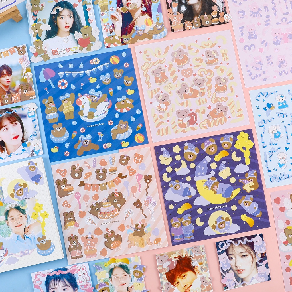 1 Tờ Sticker Dán Tường Hình Động Vật Dễ Thương
