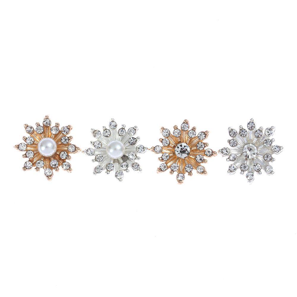 Set 10 Kẹp Tóc Hình Bông Tuyết 16MM Thời Trang|Nút Bấm Chất Lượng Cao Tiện Dụng