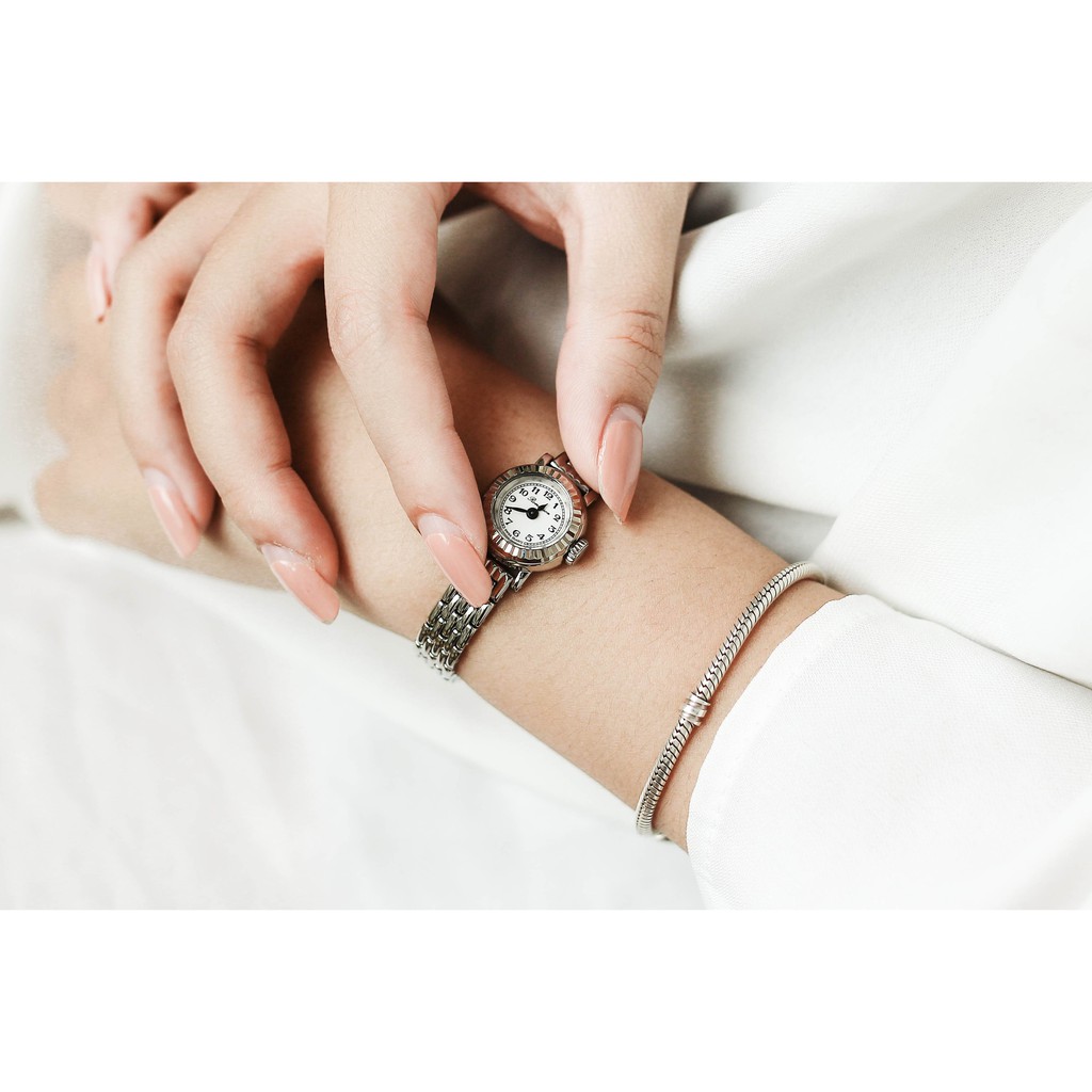 Đồng hồ Romanson Watch PA2639LWWH nữ mặt nhỏ kính chống xước, máy Thụy Sĩ chống nước, dây thép cao cấp chính hãng