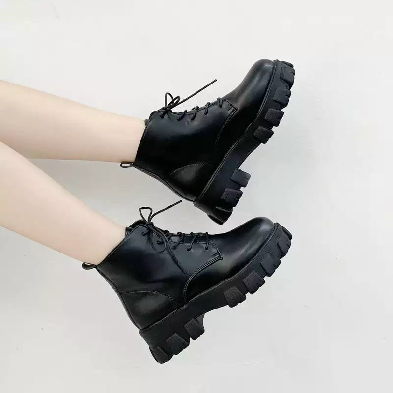 Bốt Chiến Binh Dây Buộc Cá Tính Cao 5cm JS15