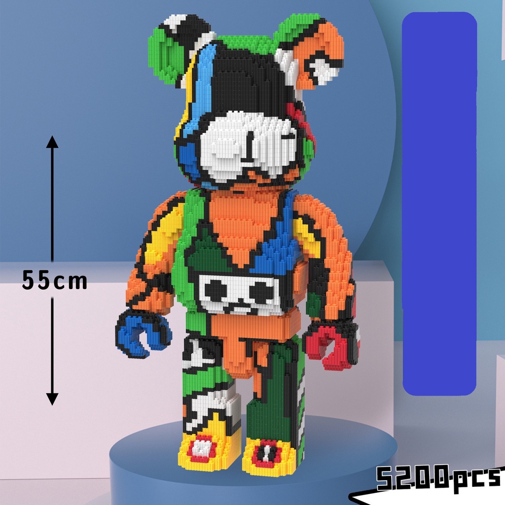 Mô hình lắp ráp gấu Bearbrick kHỔNG LỒ cỡ lớn 55cm siêu hot xếp hình gấu đáng yêu trang trí decor