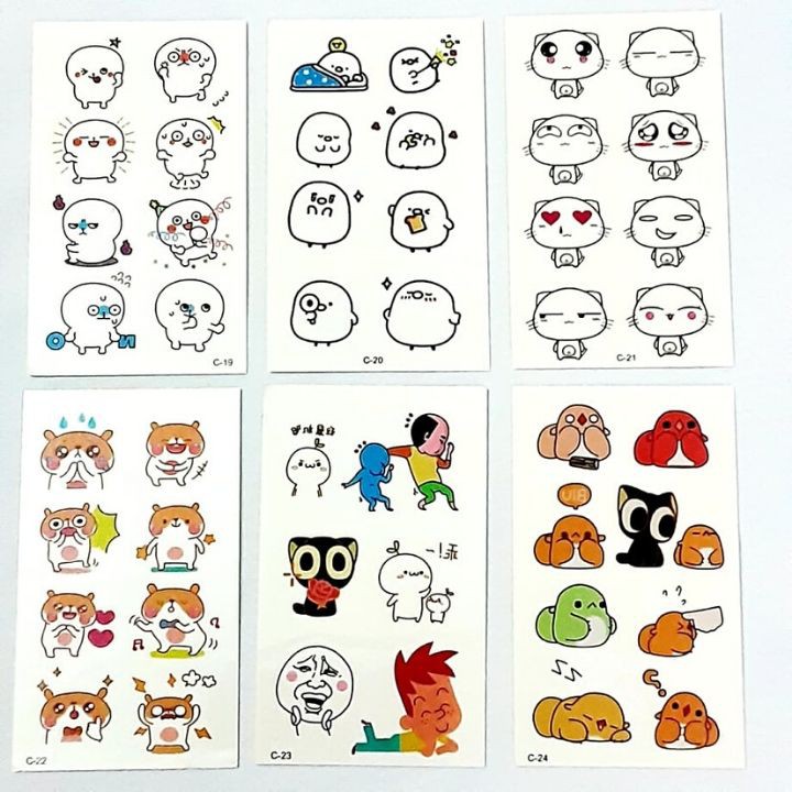 Combo 30 Tấm Hình Xăm Dán Hình Xăm Hoạt Hình Hình Xăm Mini Sticker mini Sticker Trang trí đẹp siêu cute Giá rẻ