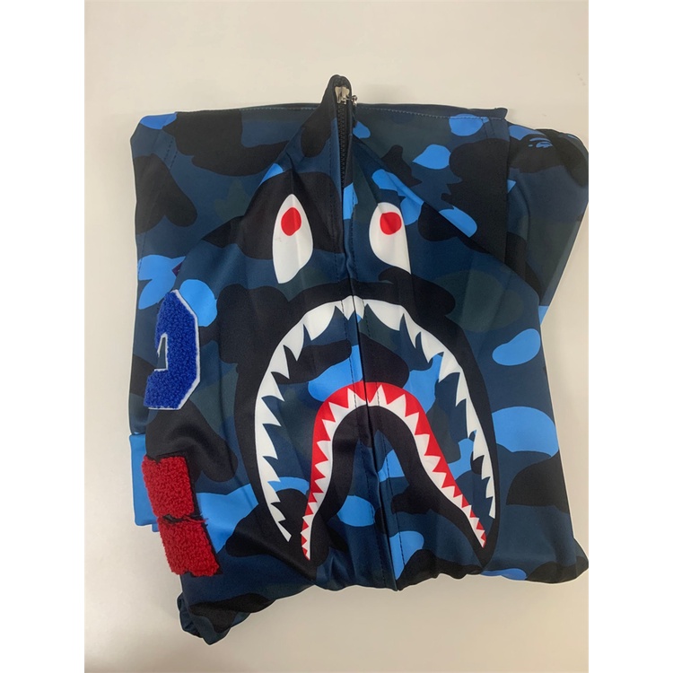 Áo Khoác Dây Kéo Bape Hình Cá Mập Thời Trang Đường Phố Cá Tính