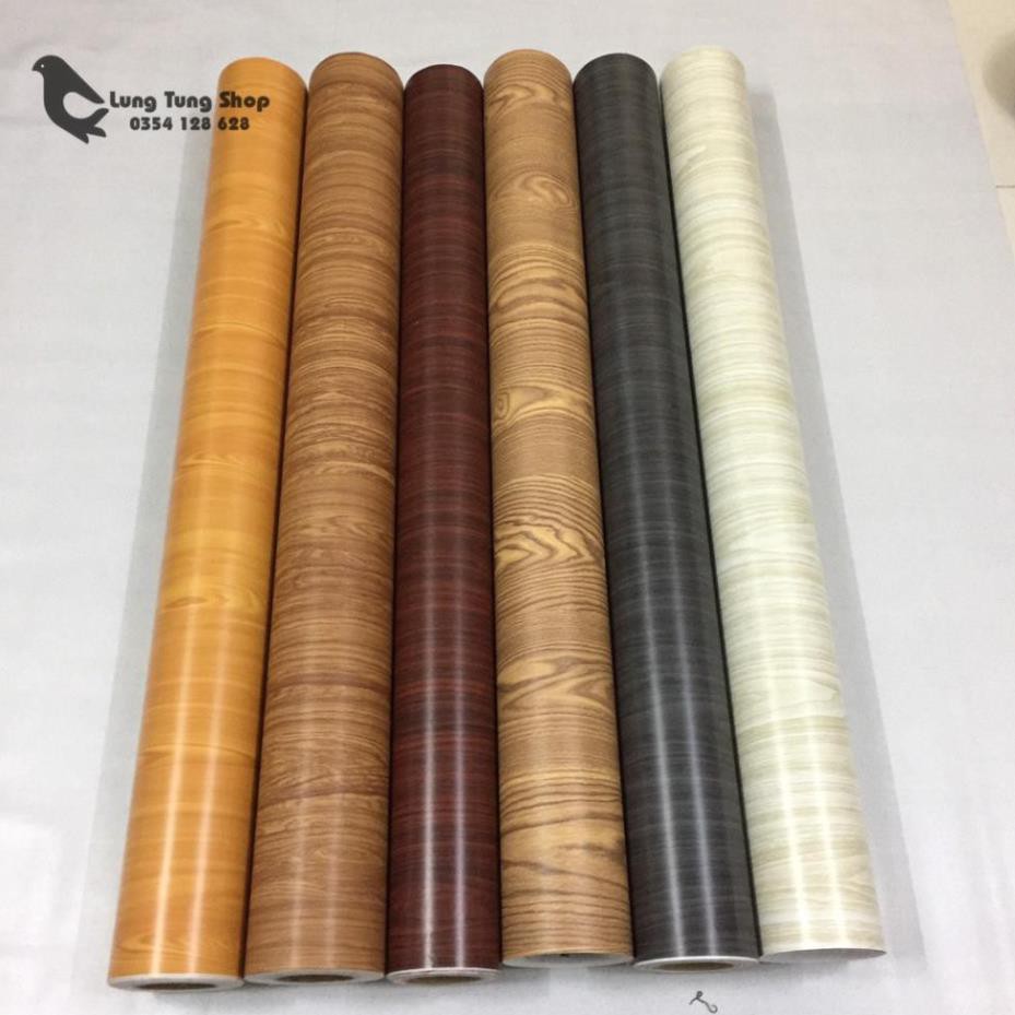 Giấy dán tường có keo - decal dán tường vân gỗ