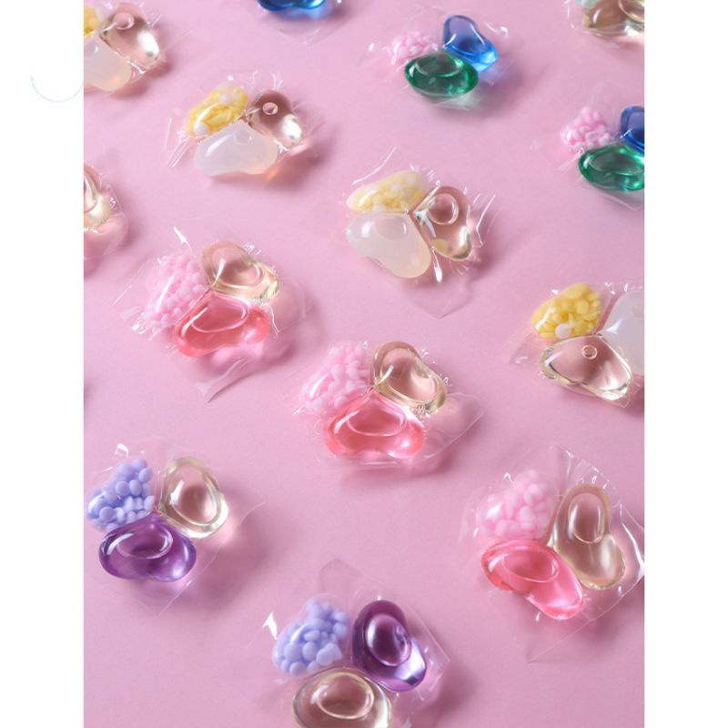 Viên giặt xả quần áo (20 viên) kháng khuẩn 3in1 3 mùi hương tặng kèm giấy hút màu quần áo chống loang khi giặt