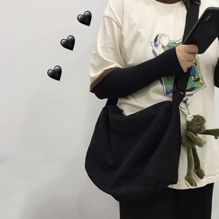 Túi đeo chéo canvas đơn giản phong cách Hàn Quốc phù hợp cho phụ nữ/học sinh