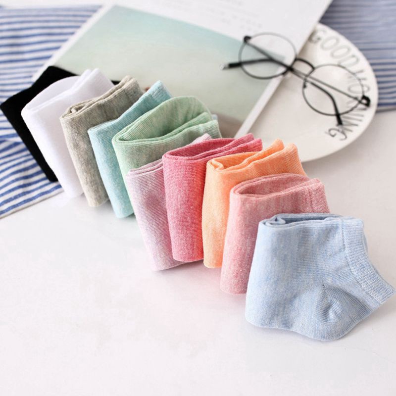 Vớ nữ cotton cổ thấp nhiều màu sắc ngọt ngào tùy chọn